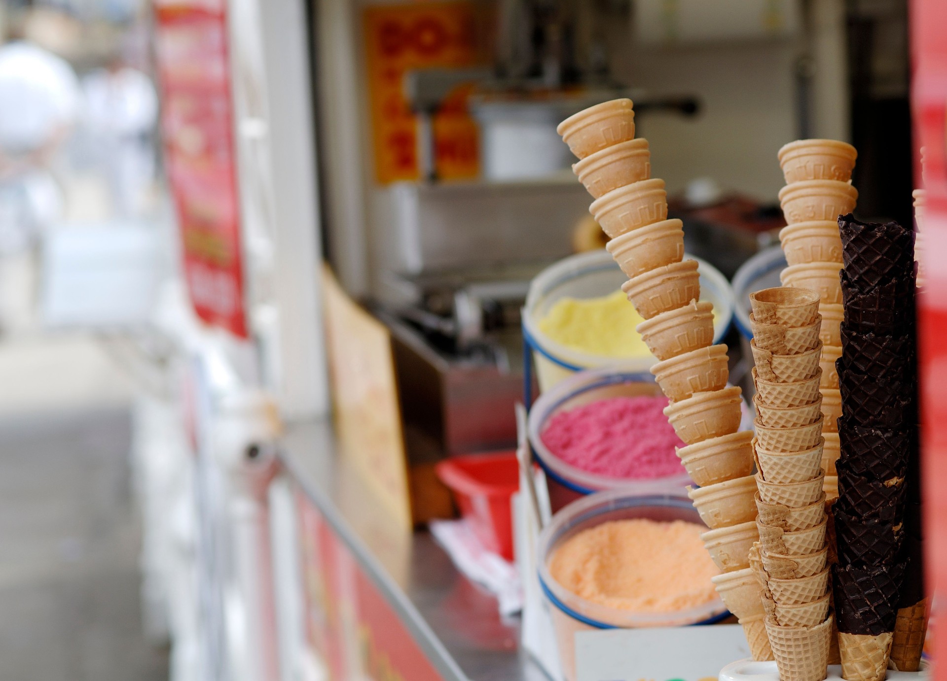 Ice-cream van in traditional British seaside resort